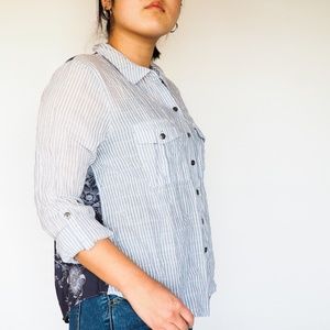 Free People Striped Button Down